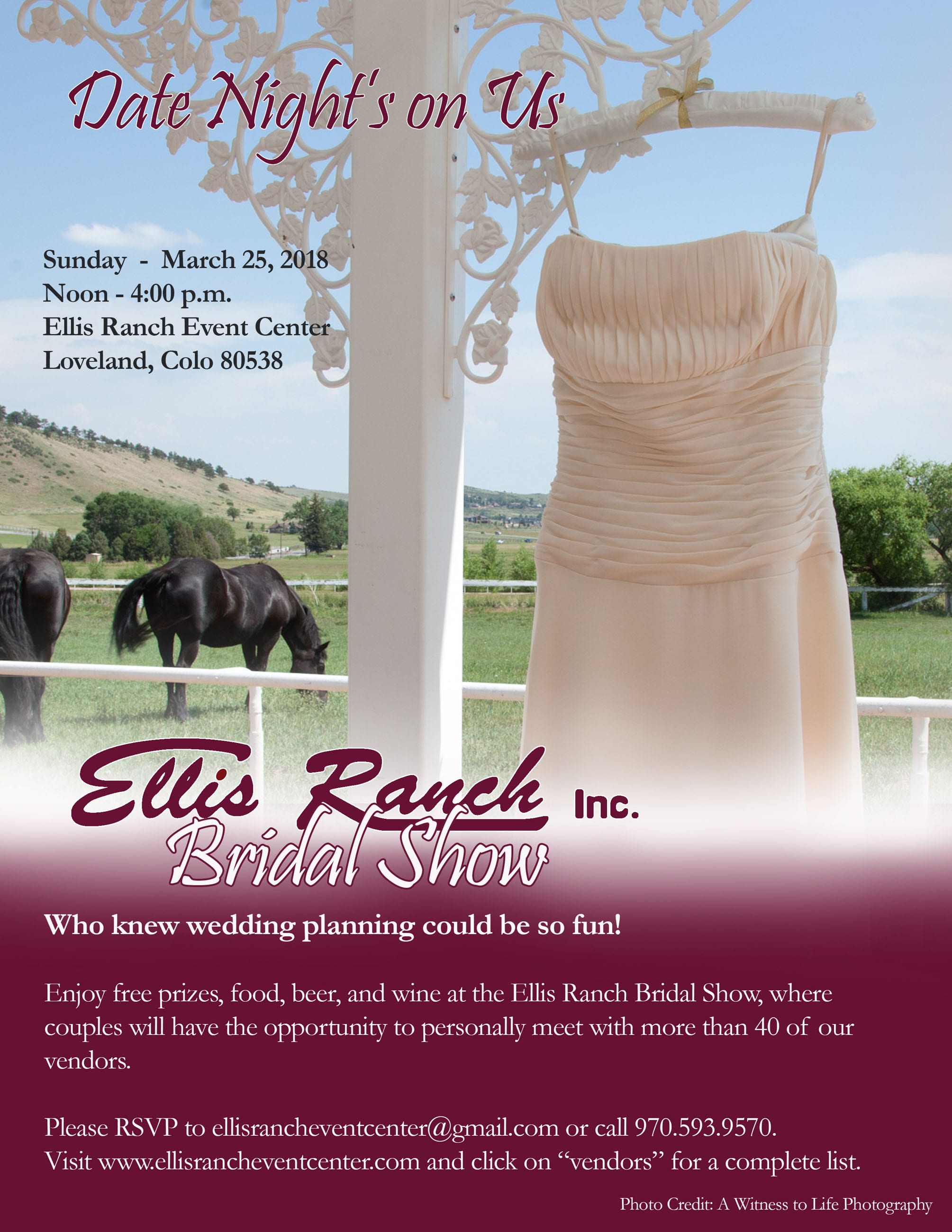 Bridal Show Flyer 2018 | Ellis Ranch | Fort Collins Wedding Photographer